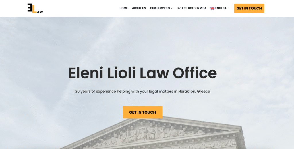 Multilingual website design for Eleni Lioli Law Office
